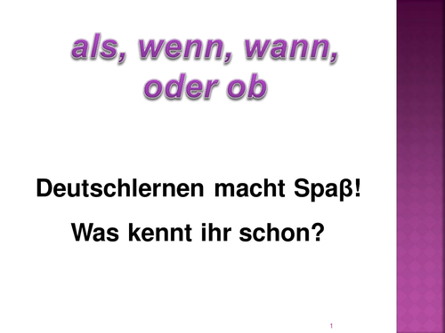Als Wenn Wann Ob Multiple Choice Activity Teaching Resources