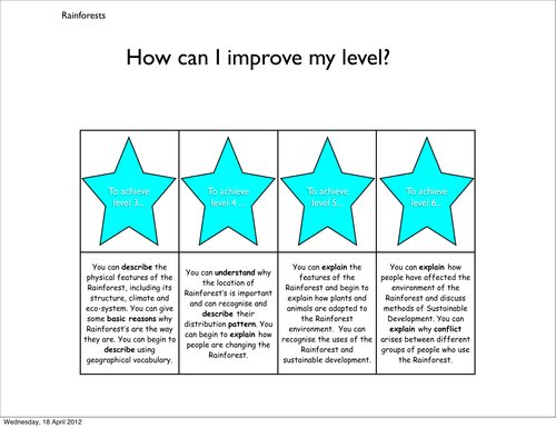 rainforest level descriptors
