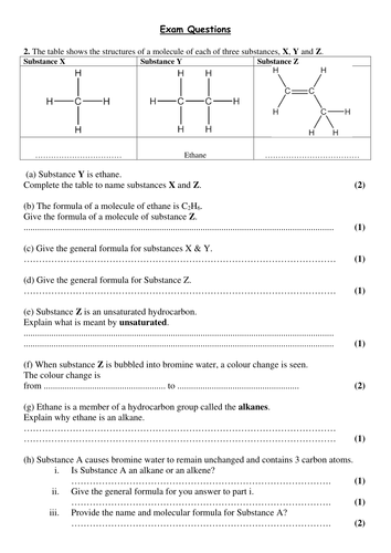 Alkanes & Alkenes test