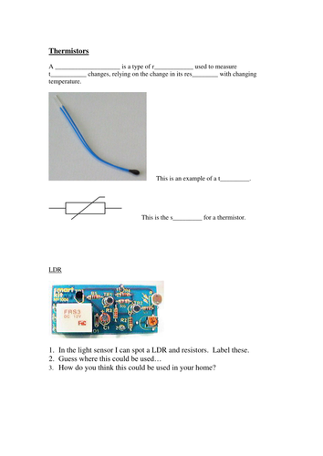 thermistors and LDRS