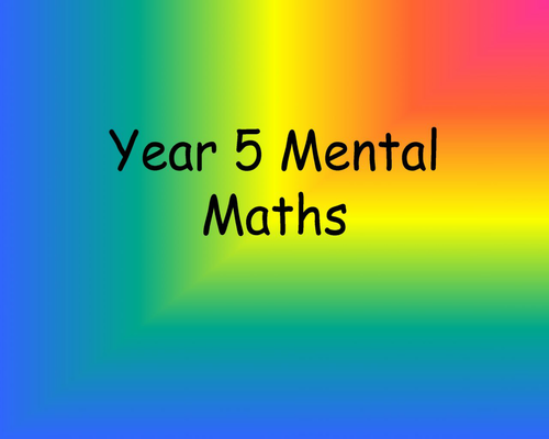 Year 5 - Mental maths starter activity