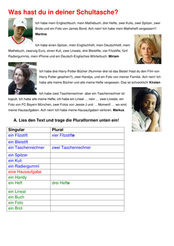 In meiner Schultasche