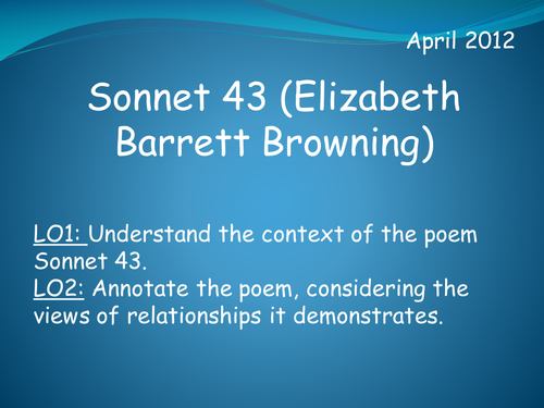 Sonnet 43 (Elizabeth Barrett Browning)