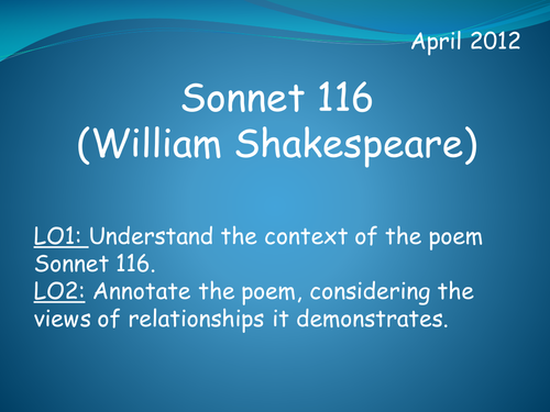 Sonnet 116 (William Shakespeare)