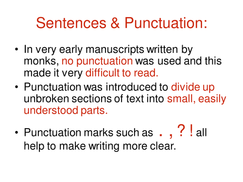 KS3 Punctuation: Sentences by johncallaghan - Teaching Resources - Tes