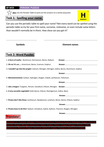 26 Periodic Table Puzzle Worksheet Answers - Worksheet Information
