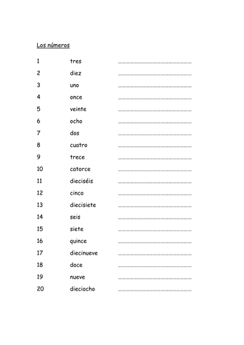 number 1 20 teaching resources