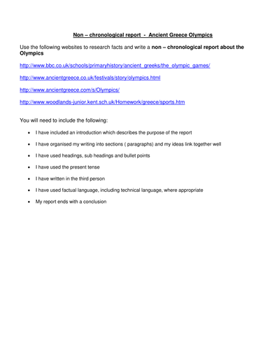 Non Chronological Reports Ks2 Olympics Workplace Health And Safety Incident Report Example