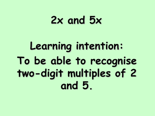 2x and 5x Mental maths Y3