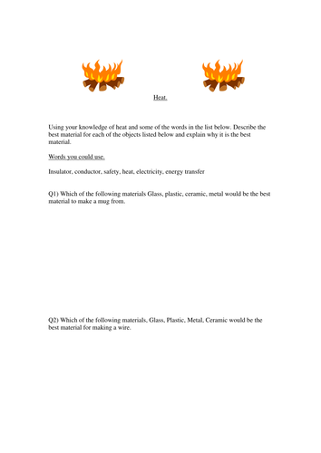 Heating worksheet