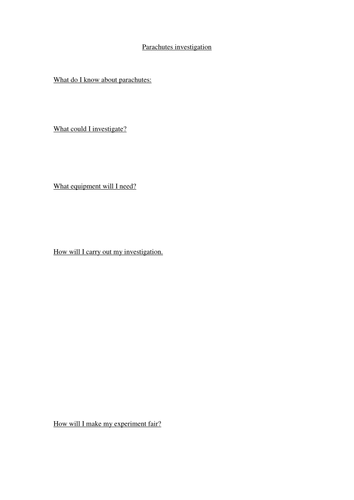 parachutes investigation