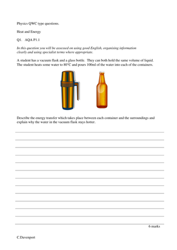 Vacuum Flask extended answer question