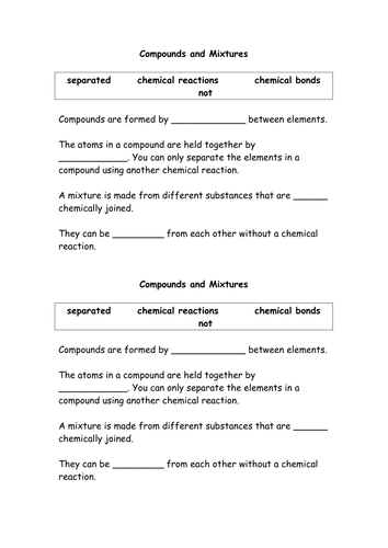 Compounds and Mixtures