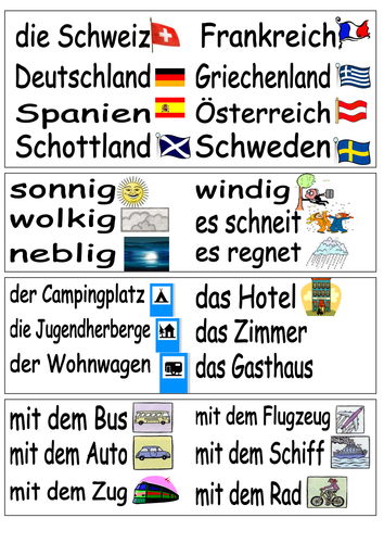 Holidays key words poster