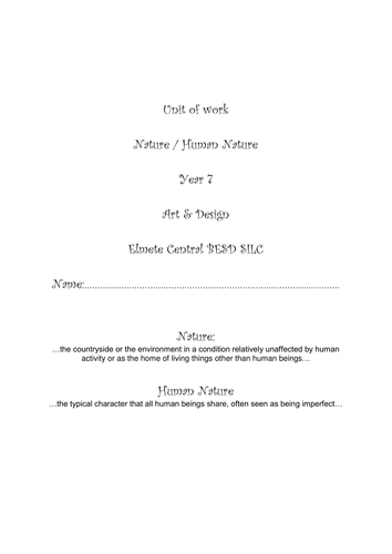 Sketchbook template human nature