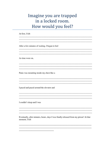Creative writing about being trapped image