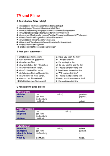 TV and Film in 3 Tenses