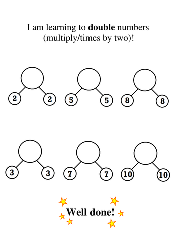 doubling and halving simple and clear worksheets