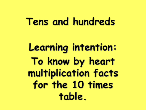 Y3 Mental maths - 10s and 100s