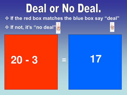 Deal or no deal-subtraction