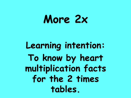 More 2x - Y3 Mental maths