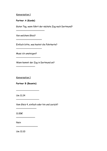 Bahnhof Konversation