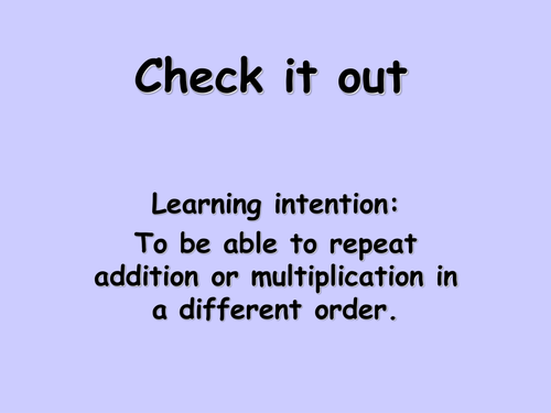 + and x in any order - Y3 Mental maths