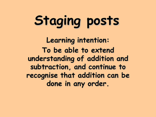Staging posts - Y3 - Mental maths