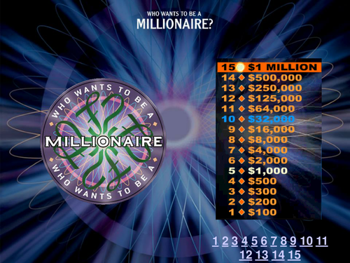 Who wants to be a millionaire -  Energy Systems