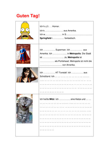 Guten Tag! Graduated writing for beginners