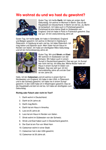 Wo wohnst du und wo hast du gewohnt?