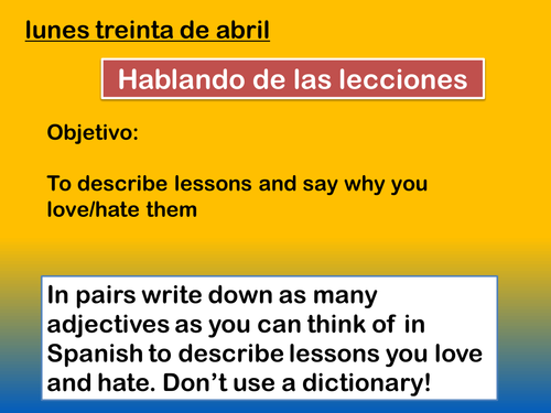 Talking about lessons