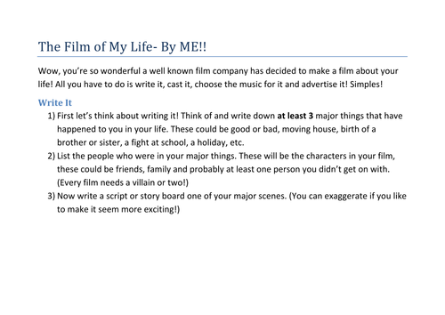 The Film of Your Life - mini project