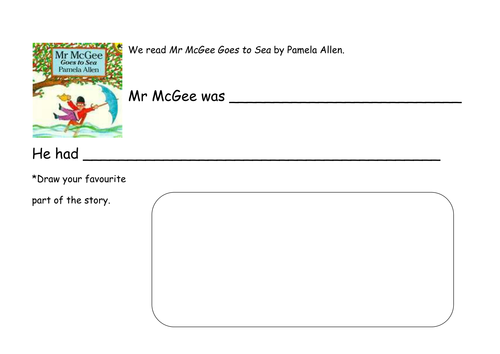 Mr Mc Gee Goes To Sea By Pamela Allen Teaching Resources