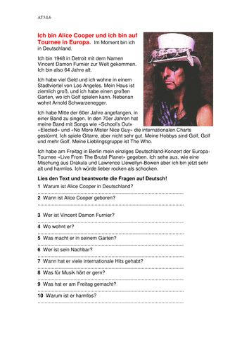 Alice Cooper auf Tournee in Deutschland