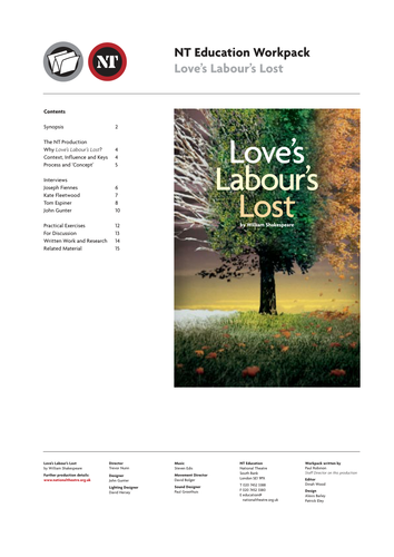 Love's Labours Lost: Teaching Resource Pack