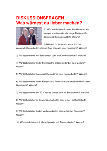 Was würdest du lieber machen?