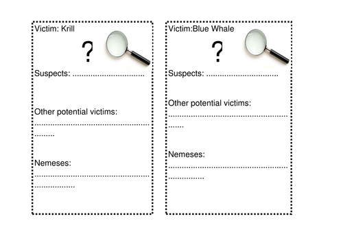 Antarctic food chain cluedo cards