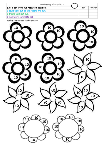 Repeated addition on petals
