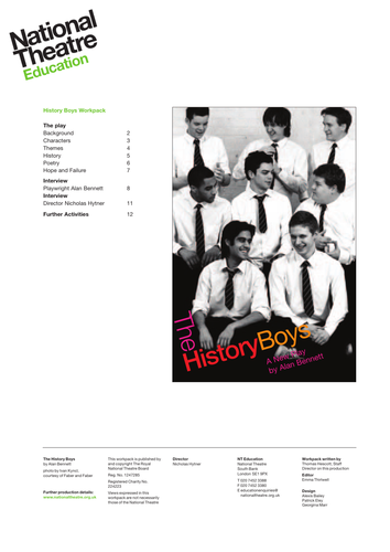 The History Boys - Resource Pack
