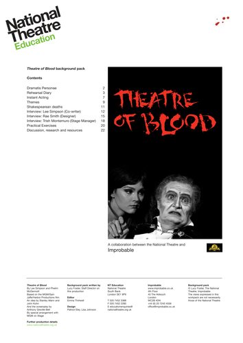 Theatre of Blood - Resource Pack