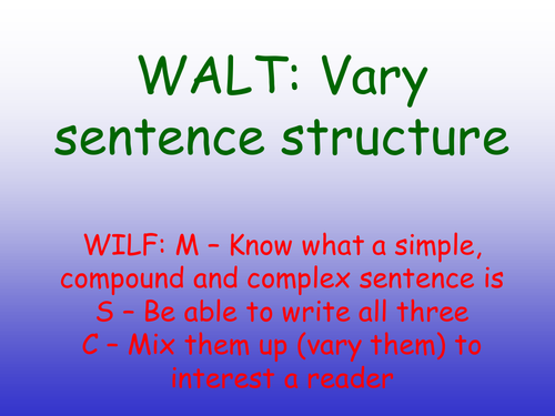 Varying Sentence Structures