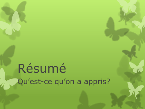 Holidays and Leisure résumé
