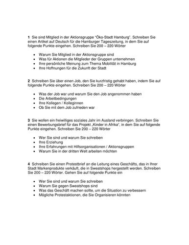 4 AS writing tasks (Edexcel style)