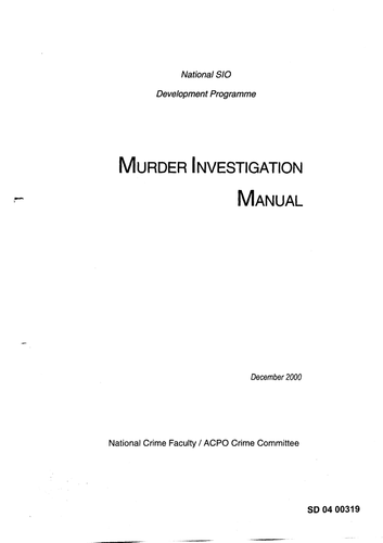 Murder Investigation Manual