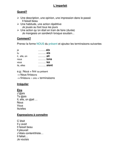 Revision Worksheets for Verbs