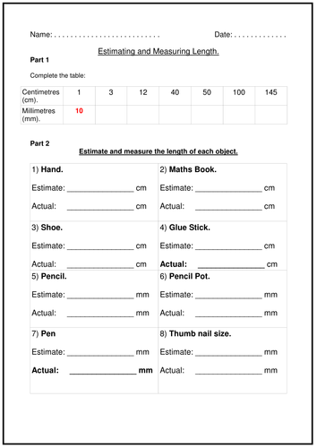 Estimating and Measuring Length by Cybertism | Teaching Resources