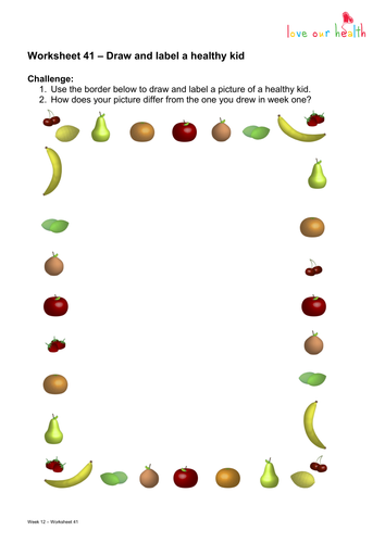 Draw and label a healthy kid | Teaching Resources