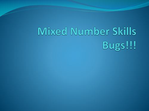 Mixed Number Skills Starter Activity