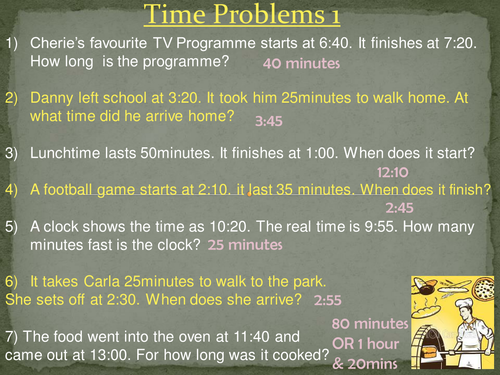 Time Problems KS3 Starters